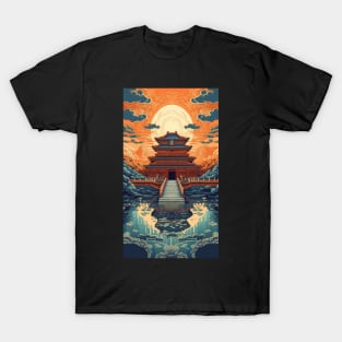 Ethereal East: Intricate Pagoda Landscapes T-Shirt